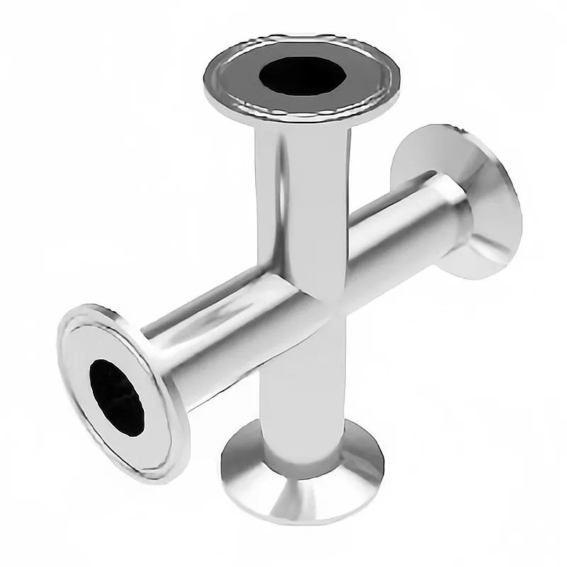DT-4.1.2-4C Clamp Cross (DT-18)/DT-4.1.2-1C Weld Cross(DT-9) SS316L Bioprocessing ASME Equal Diameter Cross Sanitary BPE Fitting