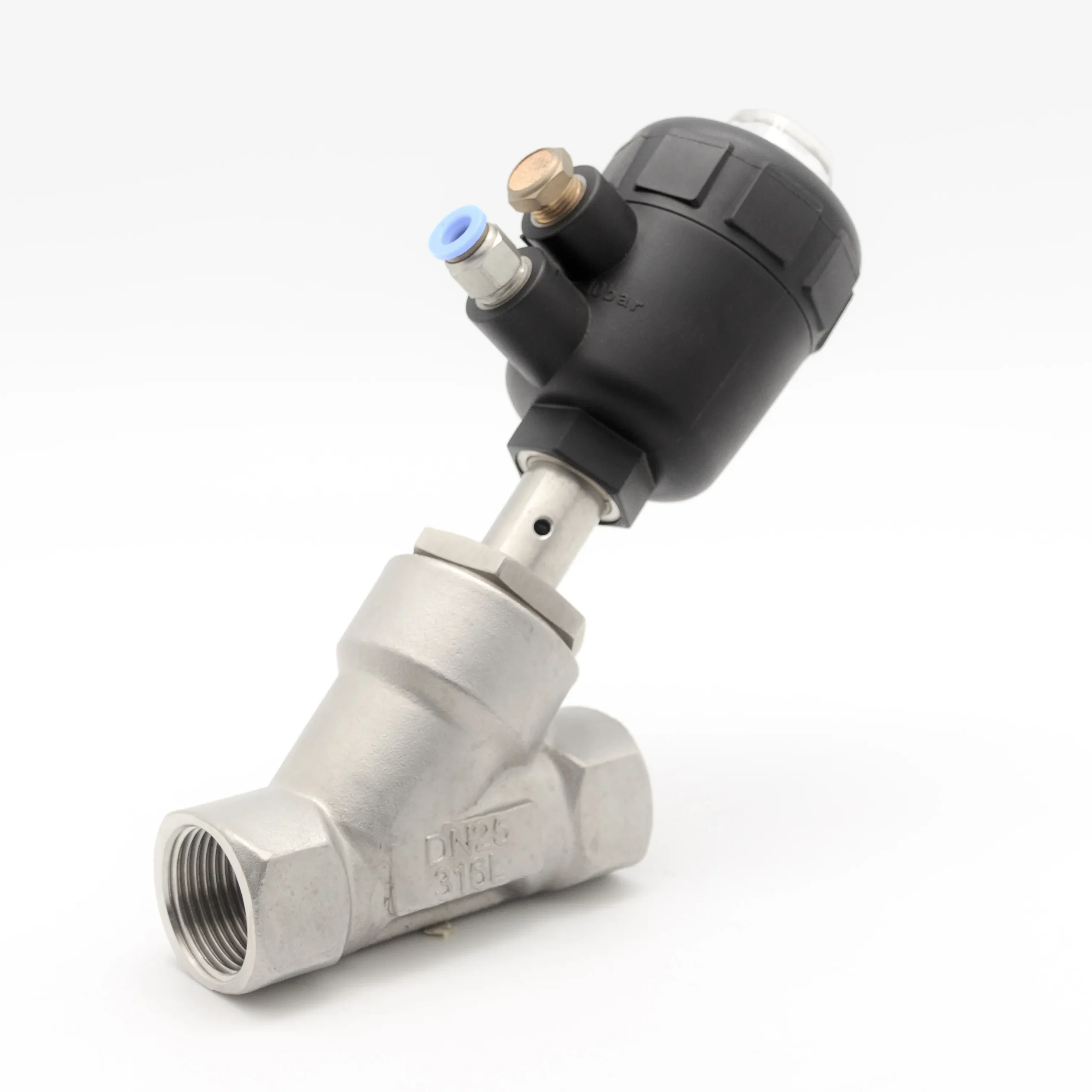 Sanitary SS304/SS316L Stainless Steel Regular Angle Seat Valve Female/Weld/Clamp/Flange Connection