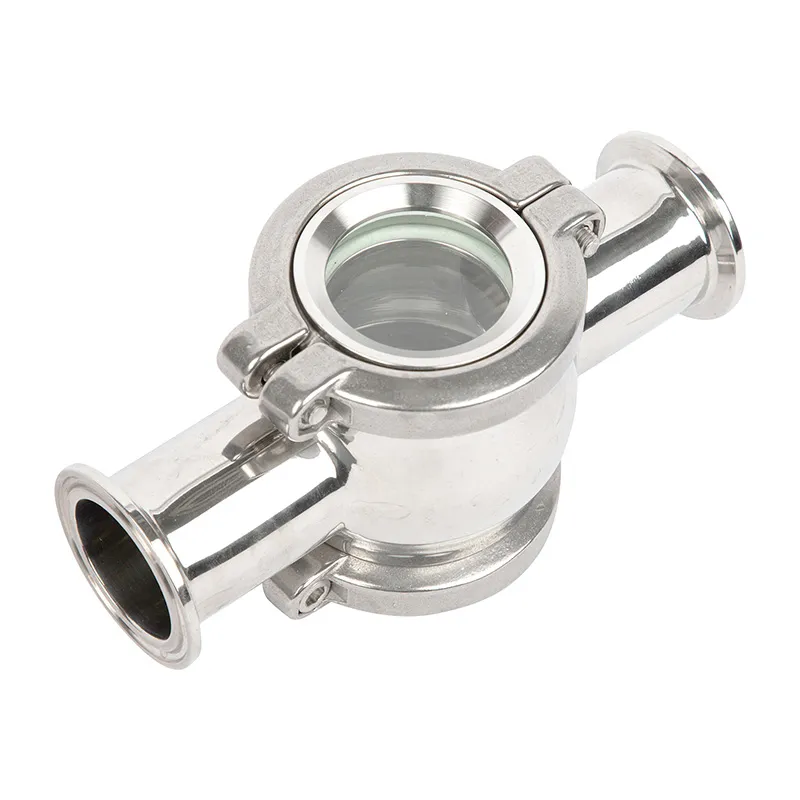 Sanitary Clamp Cross Sight Glass Stainless Steel High Temperature And Pressure Resistant LED Light/Wiper SS304 SS316L Tank Fitting Sight Glass - Image 3